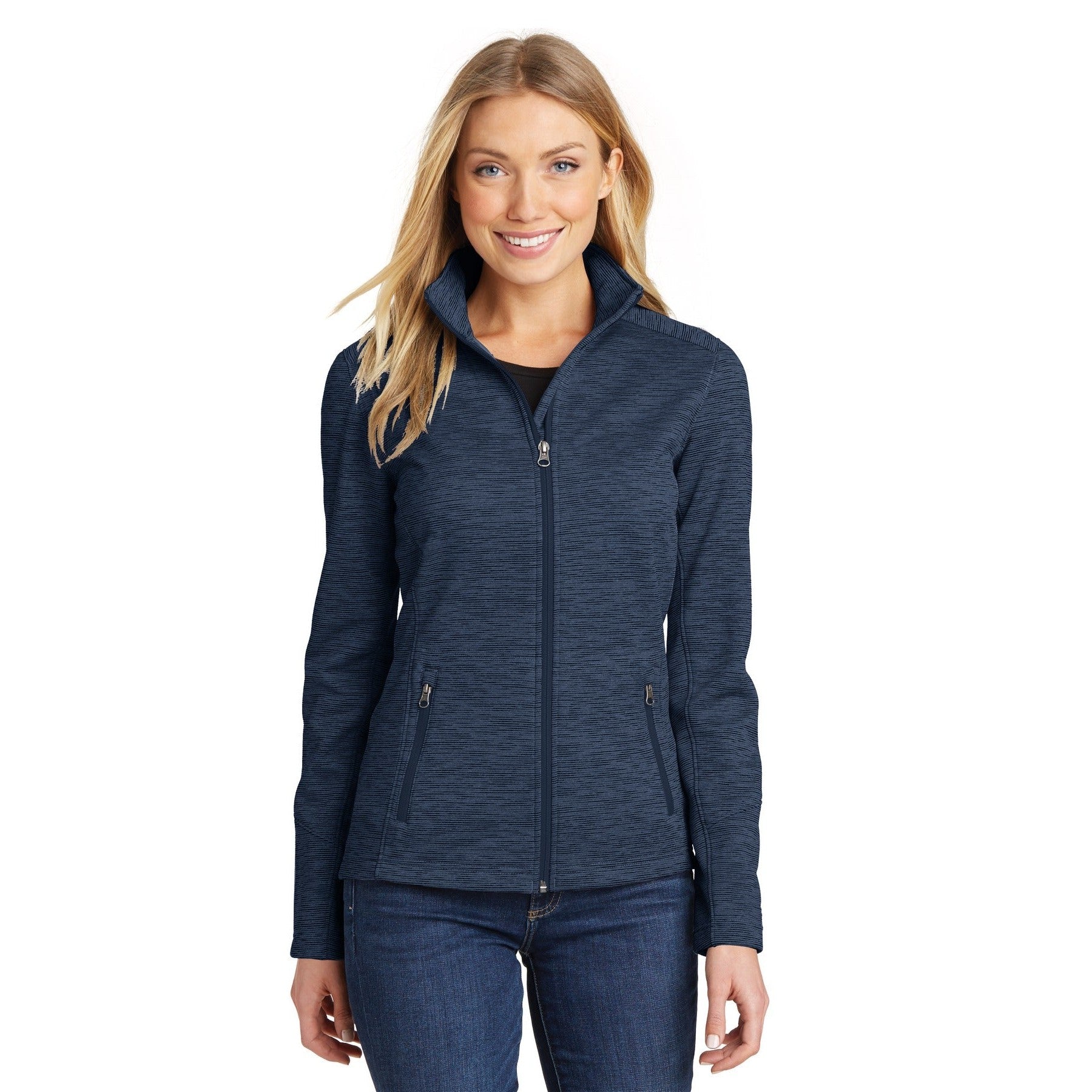 Port Authority-Port Authority® Women's Digi Stripe Fleece Jacket. L231-MedTech-3